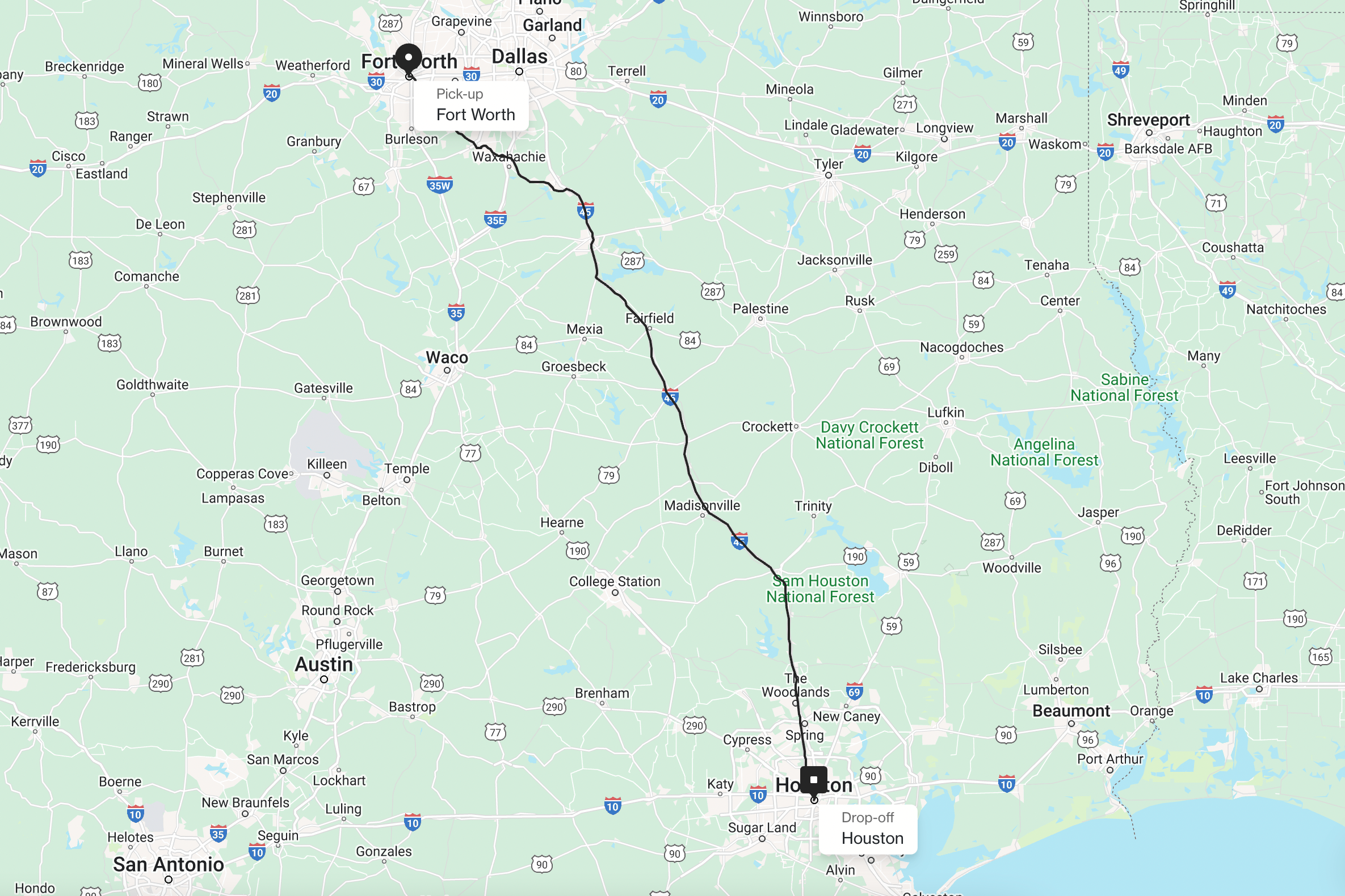 Fort Worth to Houston Rideshare | Uber Car Service - Hitch