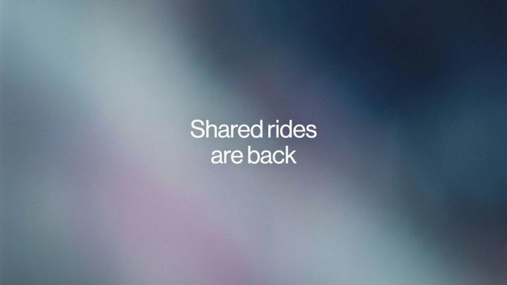 Shared rides are back, over soft blue and lavender