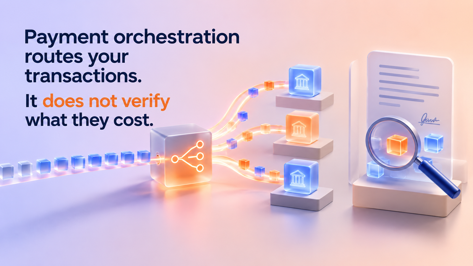 Payment orchestration routes your transactions. It does not verify what they cost.