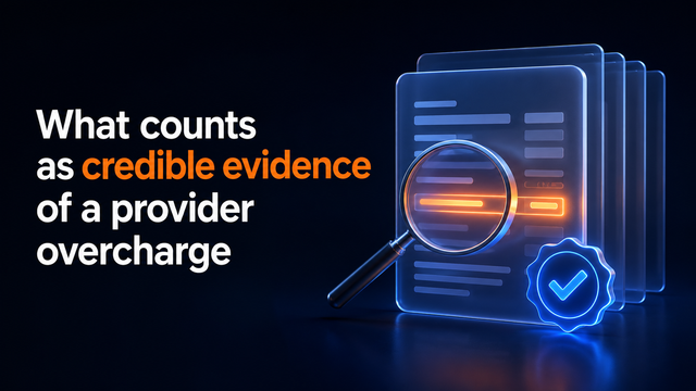 What counts as credible evidence of a provider overcharge