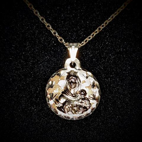 Sterling Silver Scapular Medal and Chain (23")