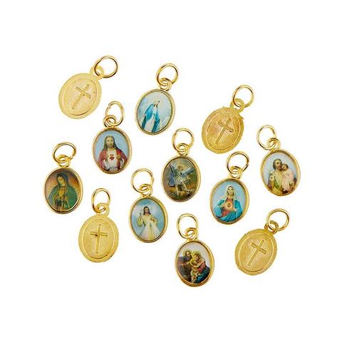 Mini Gold-Tone Devotional Saints Medal