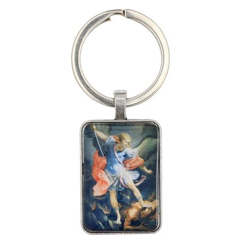 St. Michael Epoxy Rectangle Key Chain