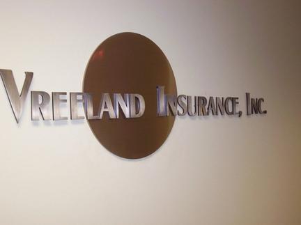 Cut metal letters for Vreeland Insurance, Inc.