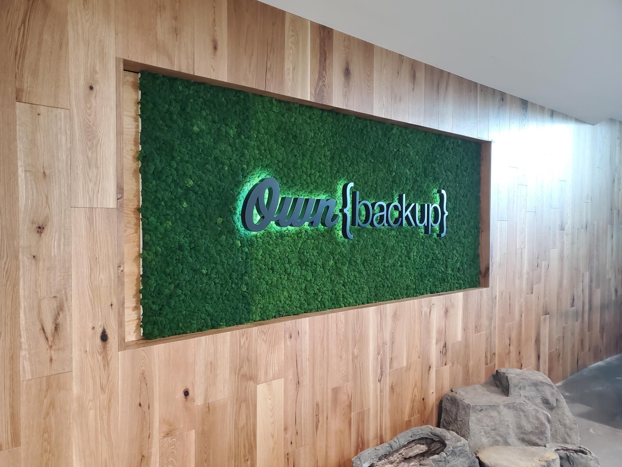 OwnBackup - Indoor Backlit Channel Light sign by Loumarc Signs