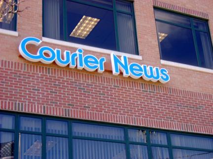 Channel letters sign for Courier News