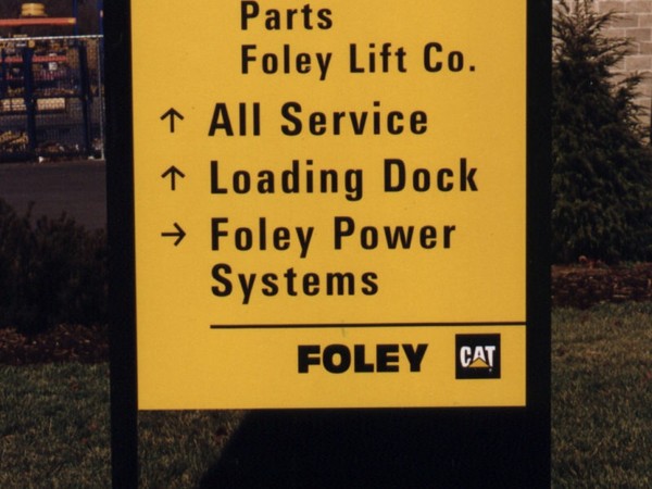 Post and panel sign for Foley