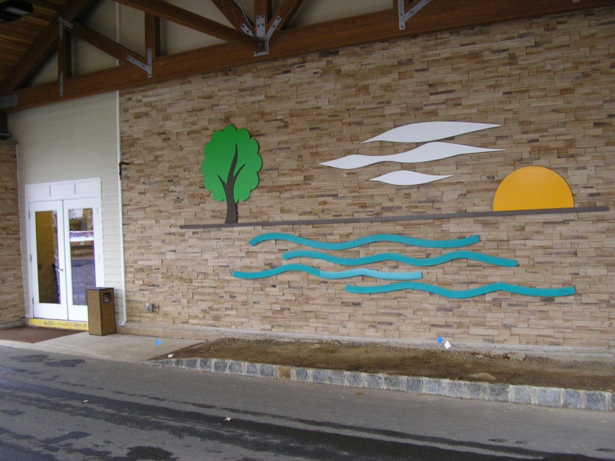 Cut metal letters for gym