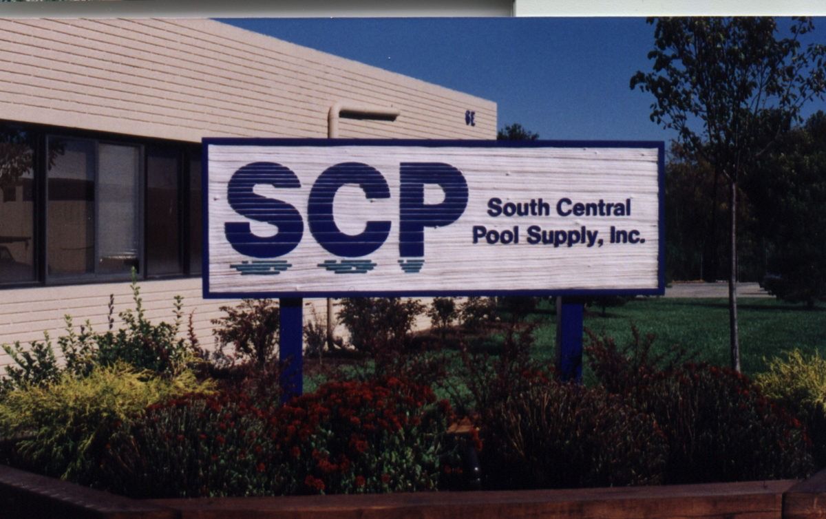SCP custom sandblasted sign