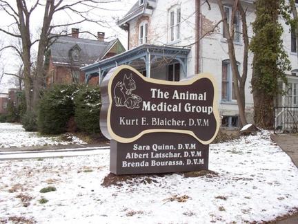 Interally illuminated sign for The Animal Medical Group