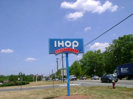 Interally illuminated sign for Ihop