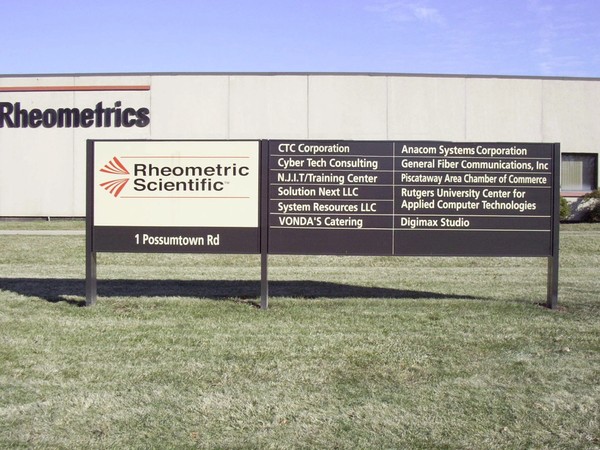 Post and panel sign for Rheometrics