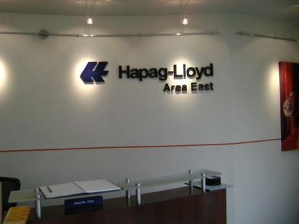Acrylic sign for Hapag-Lloyd