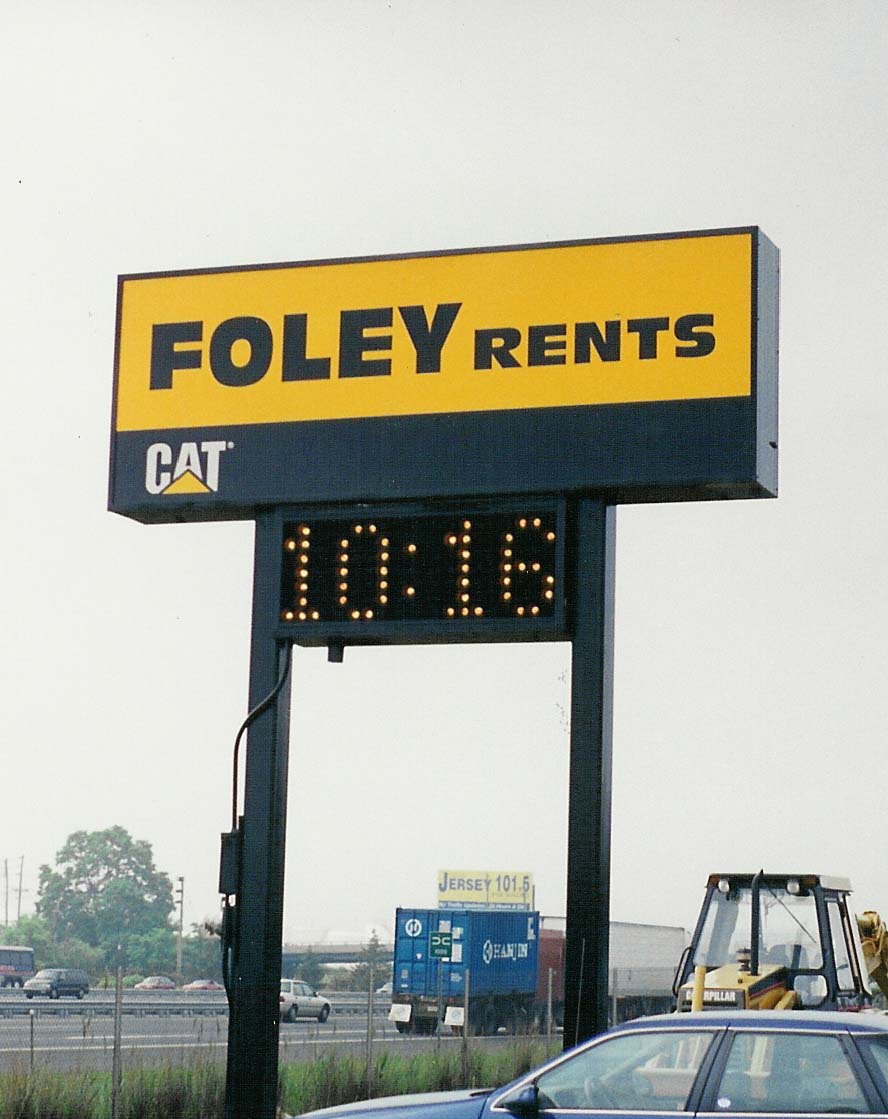 Interally illuminated sign for Foley