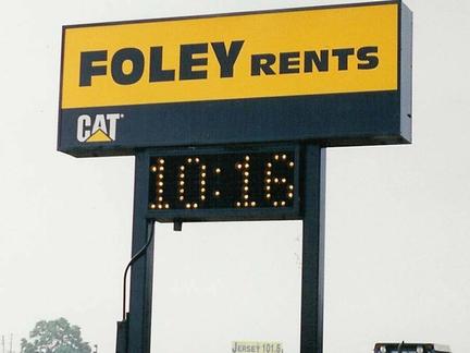 Interally illuminated sign for Foley