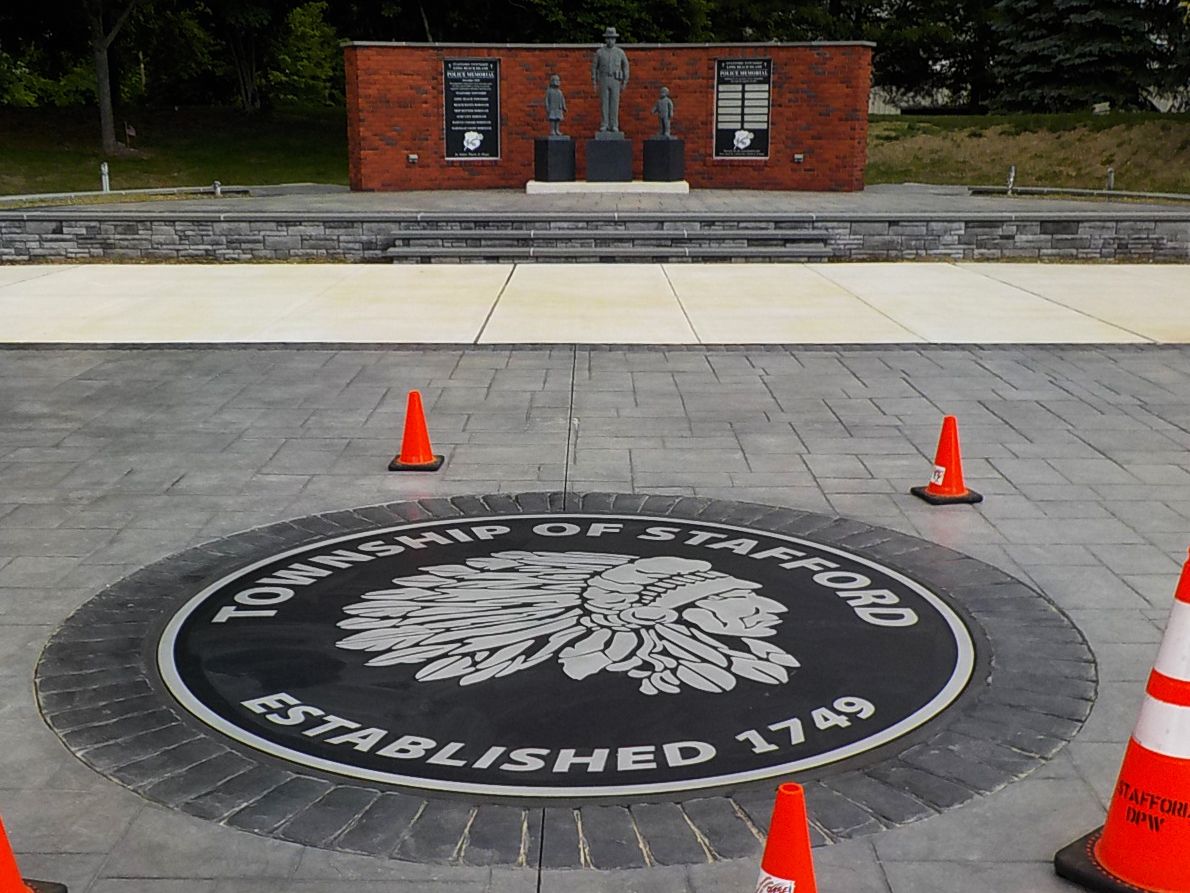 Stafford Township - Outdoor plaque 8 feet diameter by Loumarc Signs