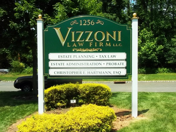Vizzoni Law Firm - New Jersey Carved sign by Loumarc Signs
