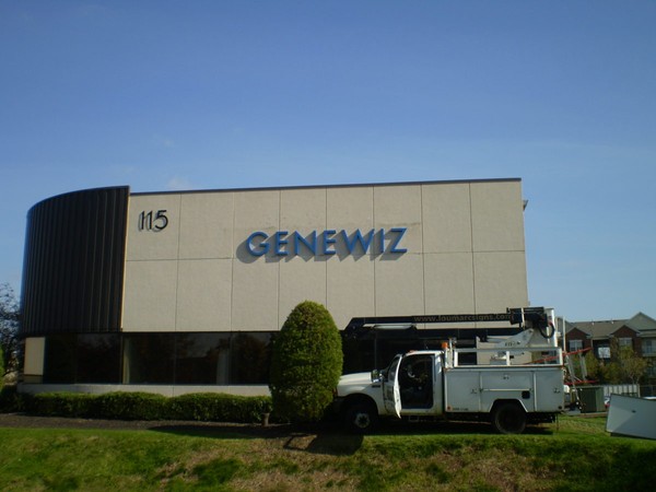 Cut metal letters for Genewiz