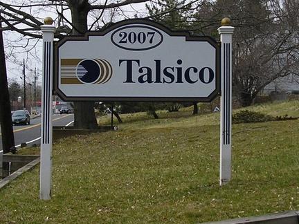 Carved sign for Talsico