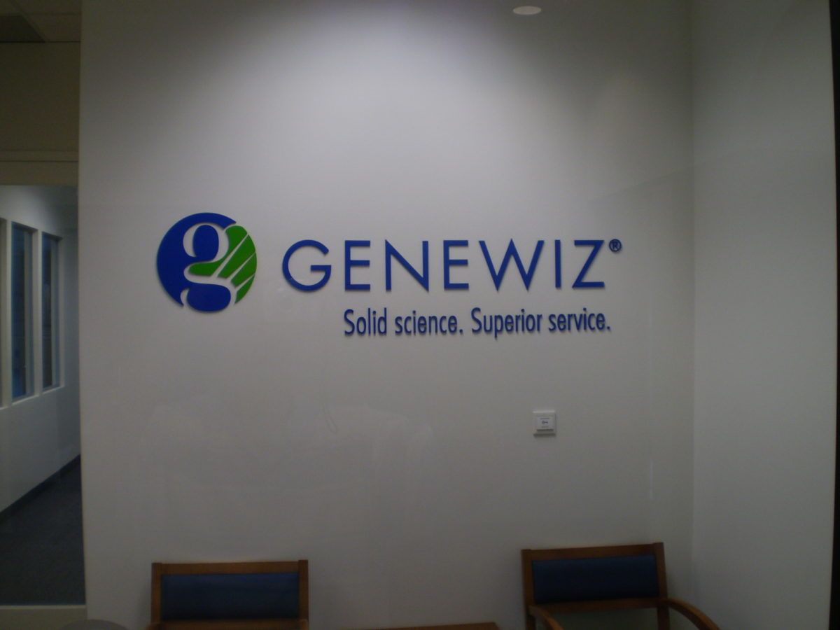 Acrylic sign for Genewiz