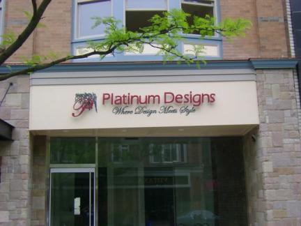 Channel letters sign for Platinum Designs