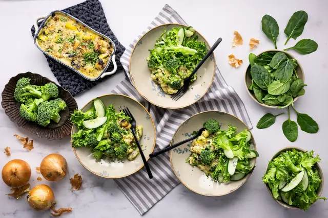 Creamy Gnocchi with Broccoli, Sun-Dried Tomatoes, Pine Nuts and Cheese