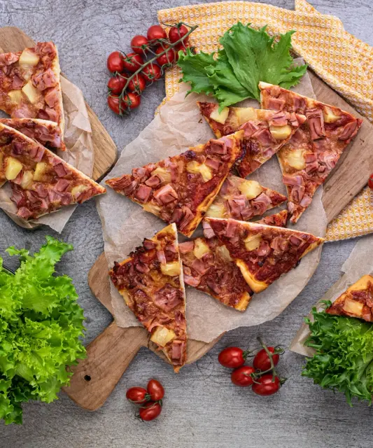 Ruokaboksin pizza Tropicana