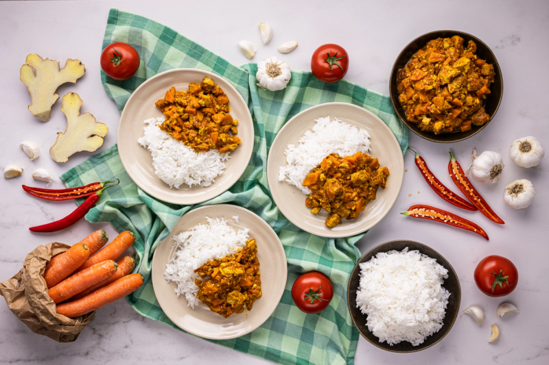 Indian “Butter Tofu” & Rice