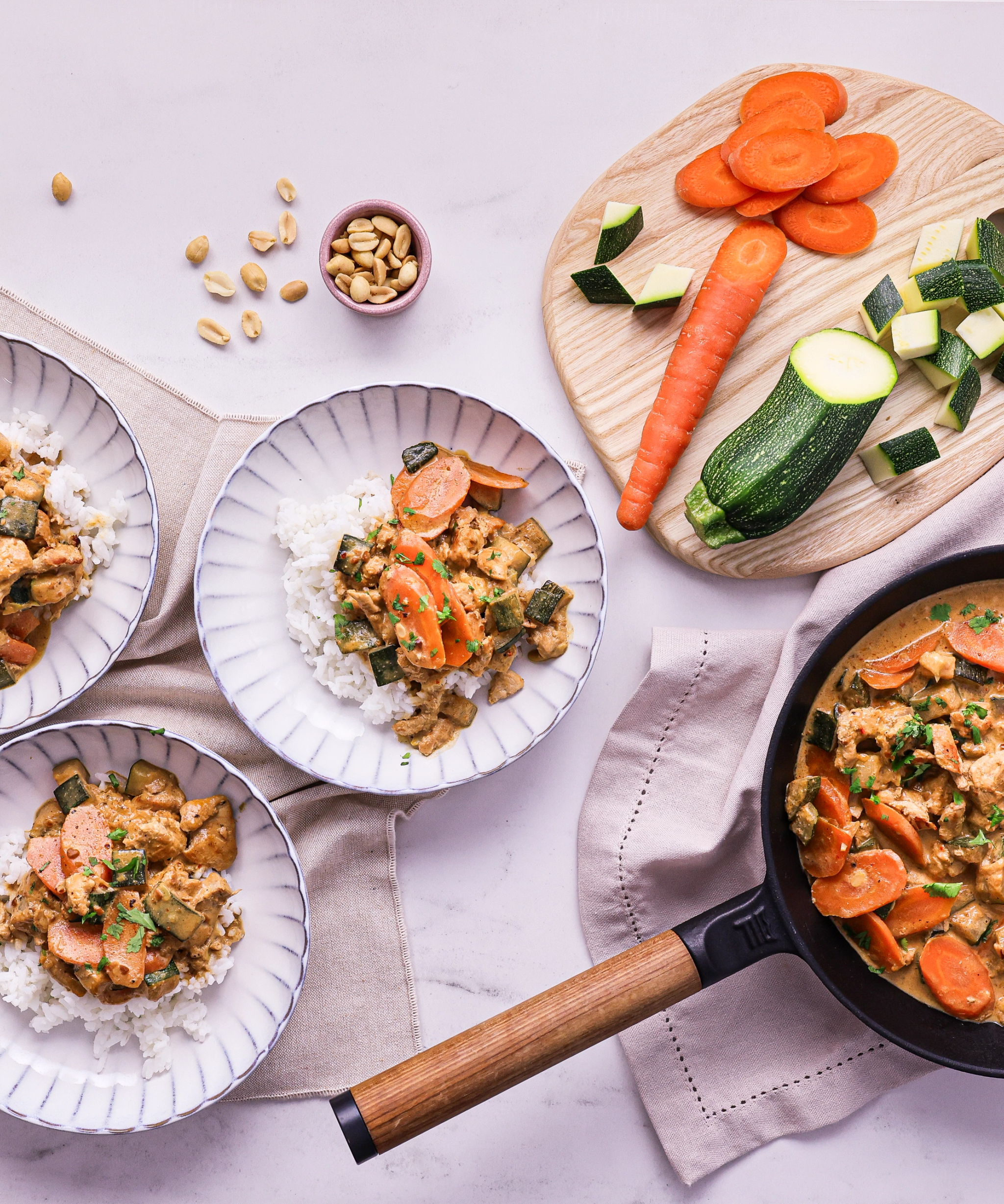 Chicken & Vegetables in Satay Sauce with Rice