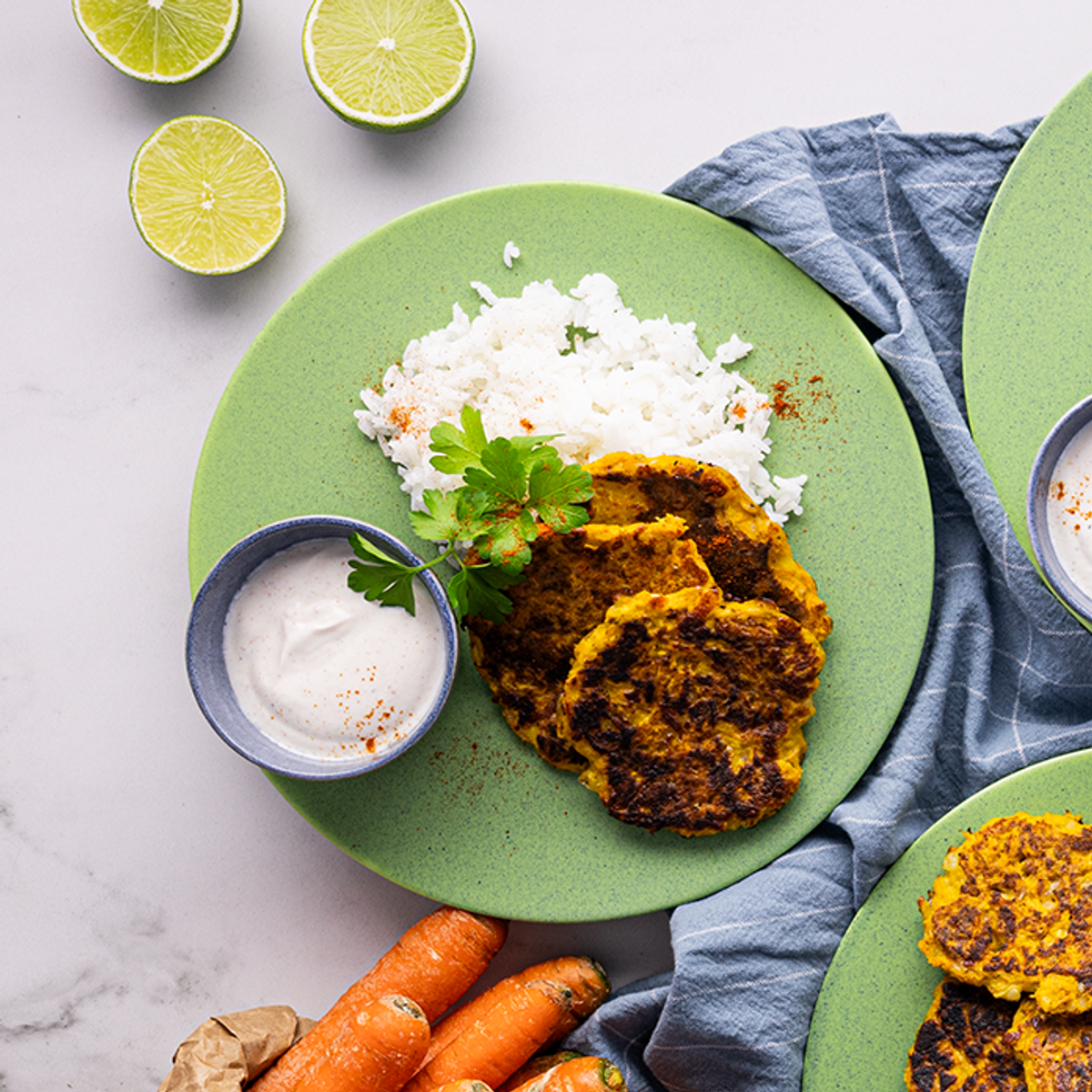 Delicious Vegetable Patties with Halloumi, Rice & Yogurt Sauce | Yummy