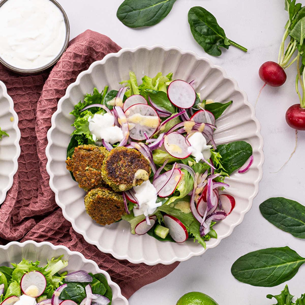 Salad with Crispy Falafels &amp; Lime-Flavored Dressing | Yummy