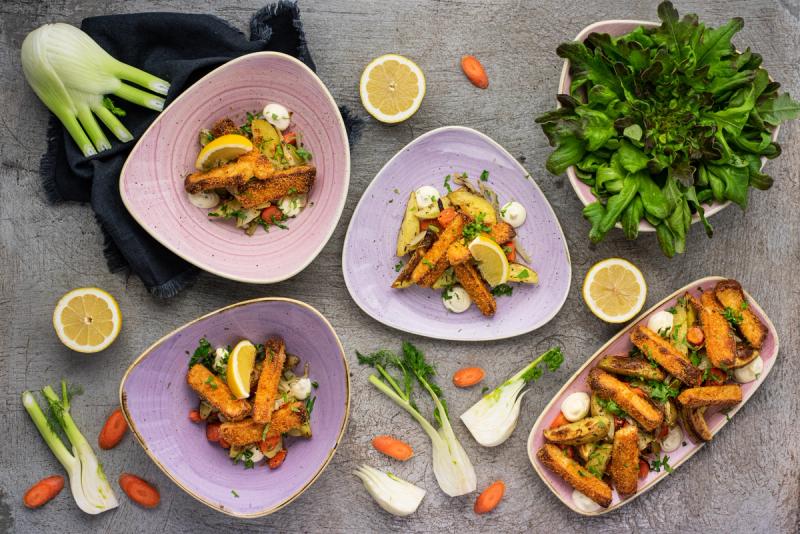Pečená zelenina s halloumi a limetkovou majonézou