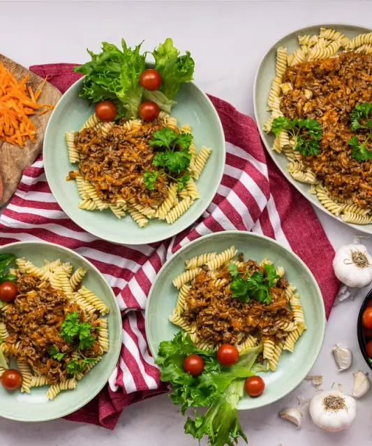 Arjen pelastaja jauhelihakastike & pastaa