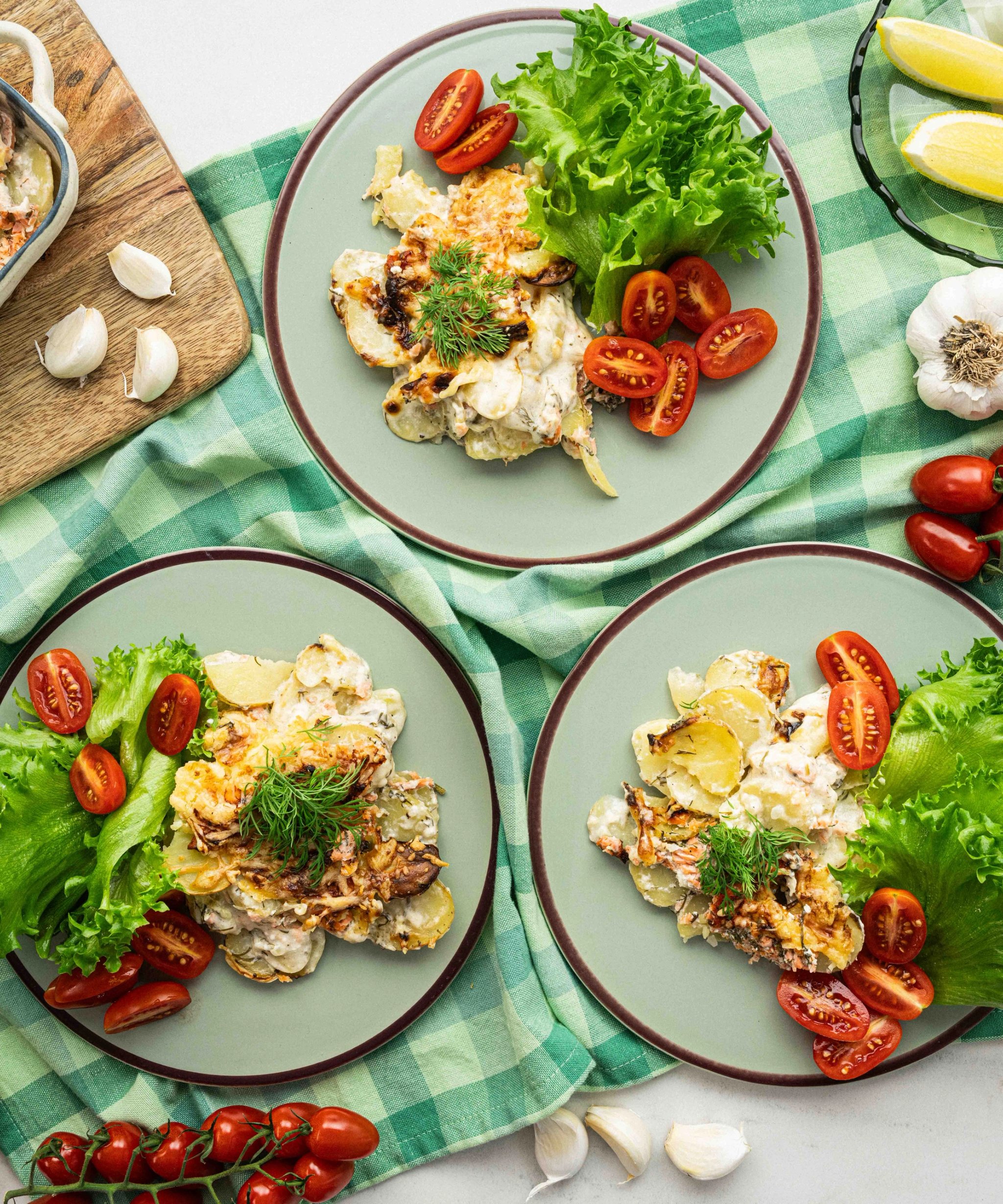 Traditional Salmon Casserole & Salad