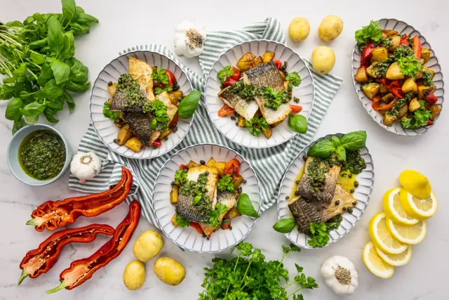 Pan-Fried Whitefish with Salsa Verde & Roasted Potatoes