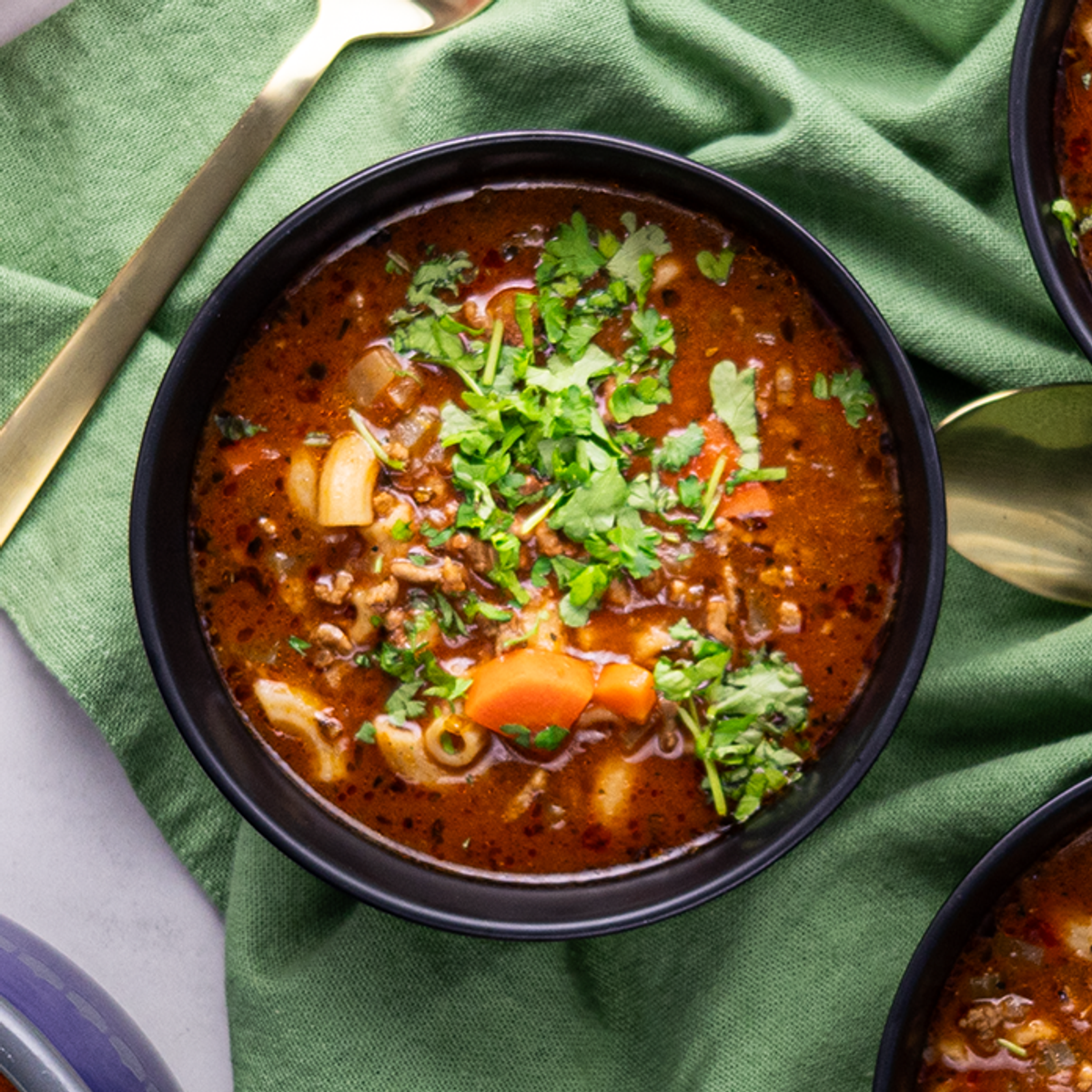 Tomato Soup with Vegetables, Minced Beef and Pasta Rice | Yummy
