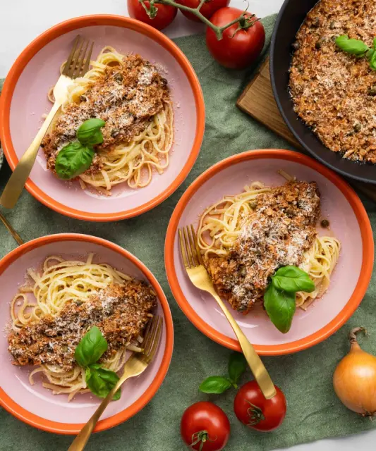 Tuunikala pasta kapparite ja parmesaniga