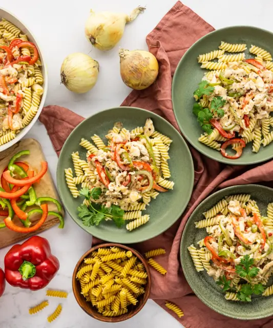 Creamy Sweet Chilli Chicken Pasta and Peppers
