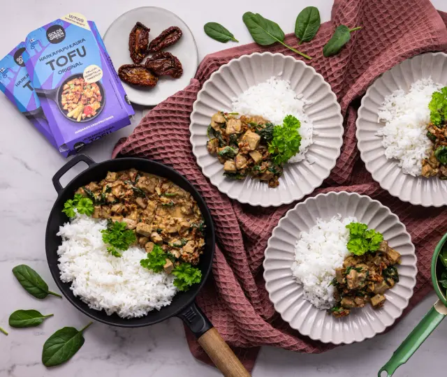 ”Marry me tofu” Gold&Green®Härkäpapu-Kauratofulla & aurinkokuivatuilla tomaateilla