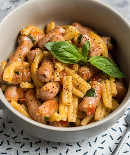 Sicilian Pasta Dish with Raw Sausage & Parmesan