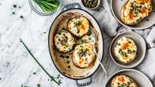 Uuniperunoita herkullisella savutofu-täytteellä
