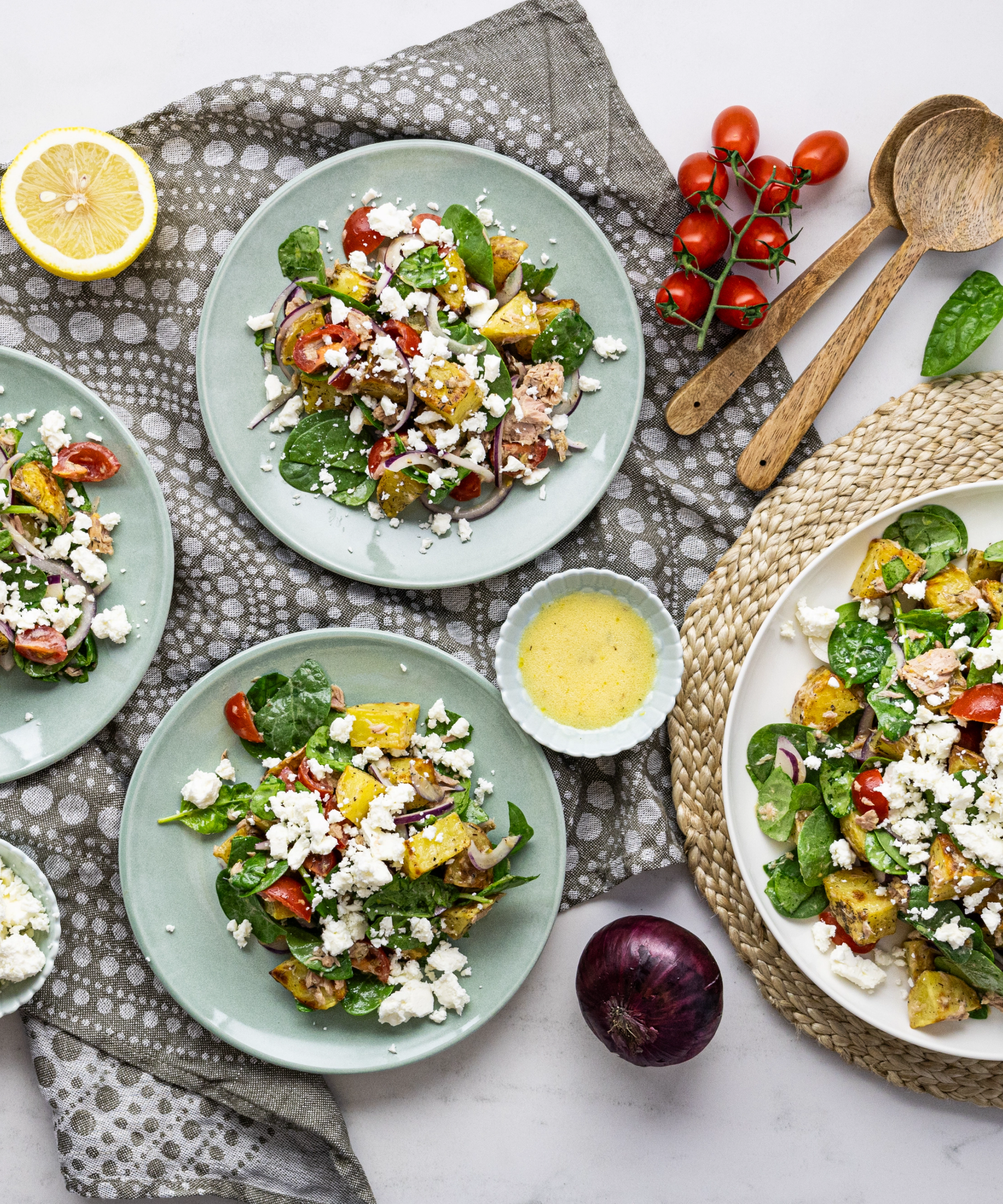 Toekas kartulisalat feta juustu ja tuunikalaga