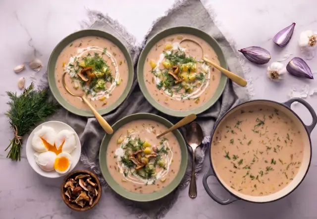 Grandma’s Creamy Kulajda with Poached Eggs and Fresh Dill