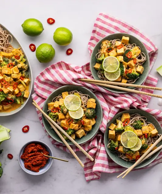 Thai Red Curry with Tofu & Noodles