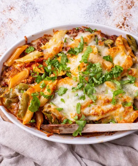 Baked Pasta with Minced Meat & Cheese