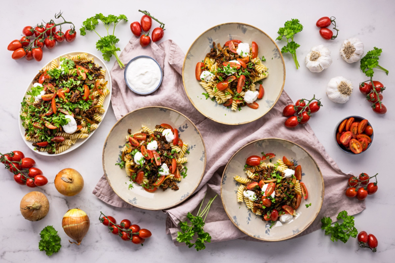Ruokaboksin turkkilainen jauhelihapasta