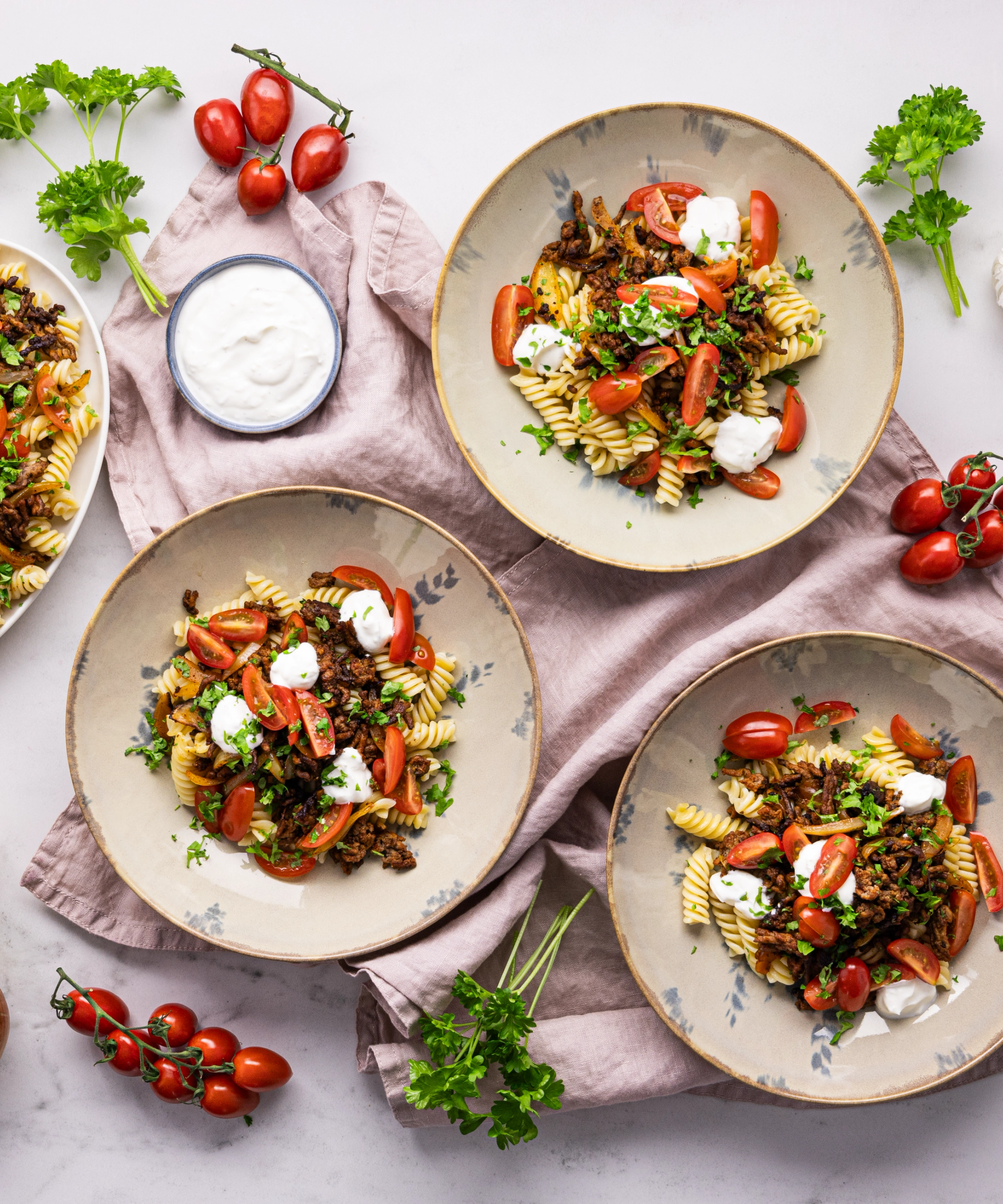 Ruokaboksin turkkilainen jauhelihapasta