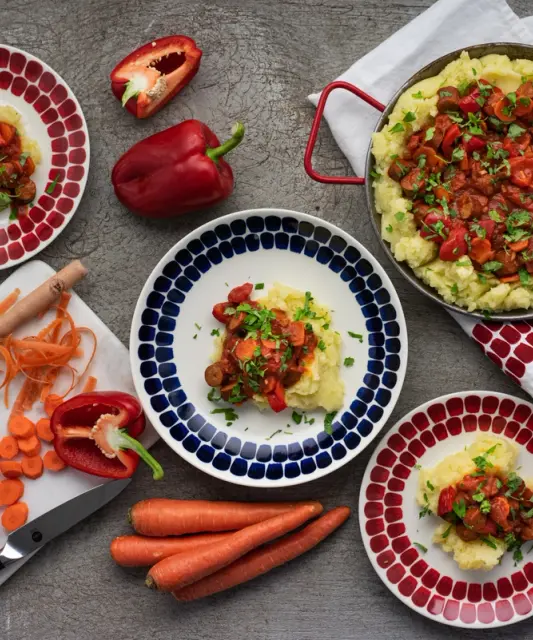 Catalan Chorizo Stew with Mashed Potatoes