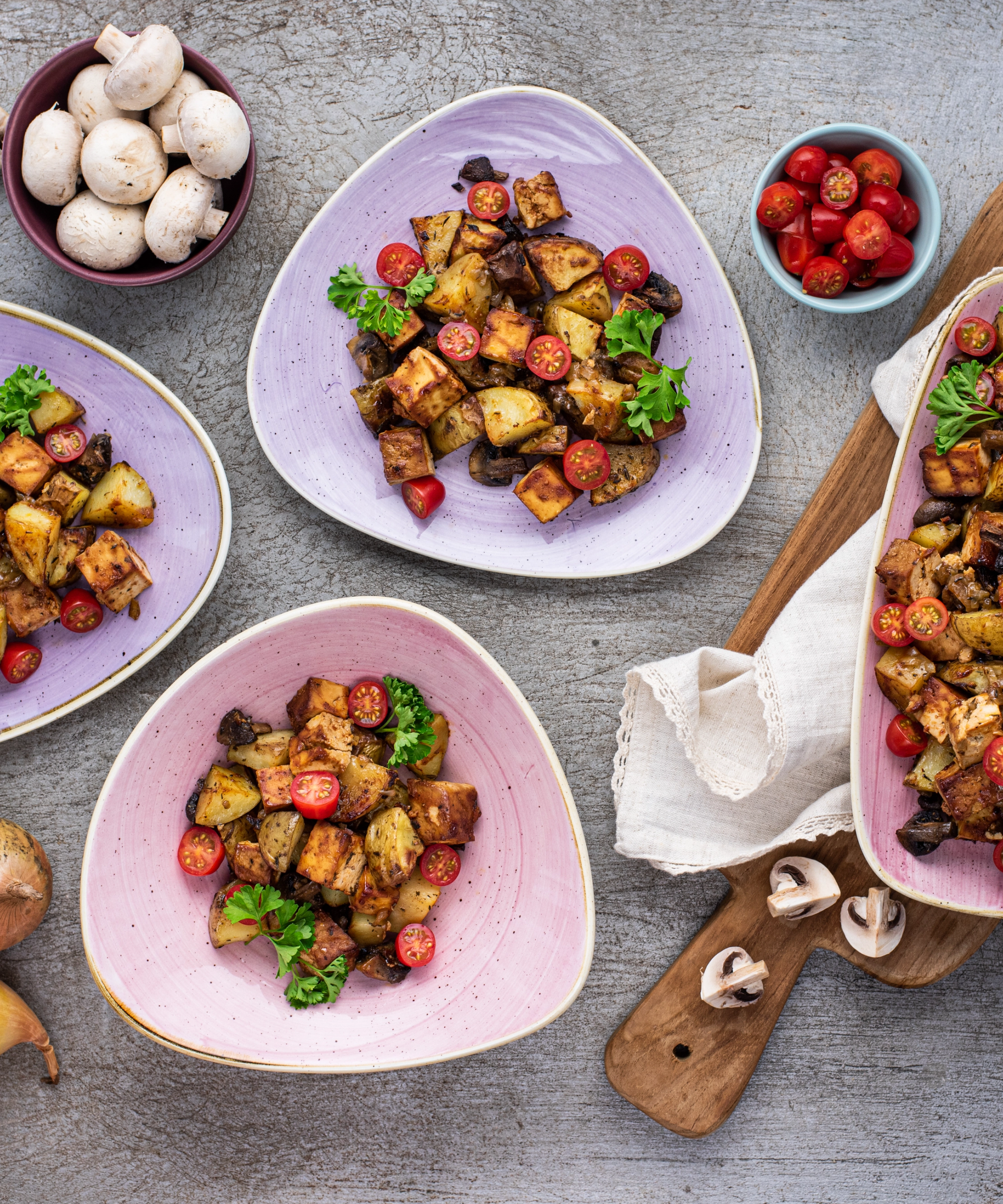 Vegan Hash with Tofu & Mushrooms