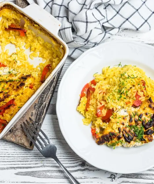 Curry chicken and rice dish